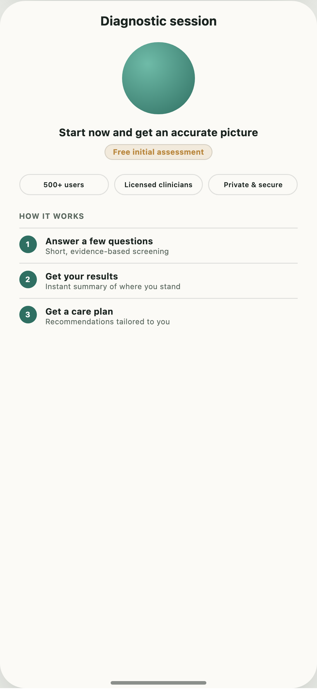 Mental Health Care Platform screen 2